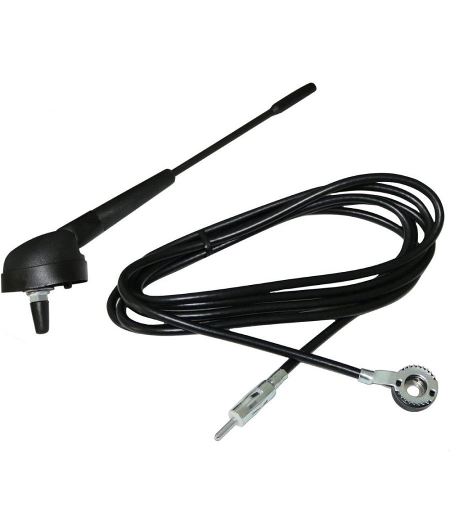 Antenna Per Autoradio 19 Cm Per Tetto Auto Con Cavo Da 2.3 Mt Spina Din Plug         