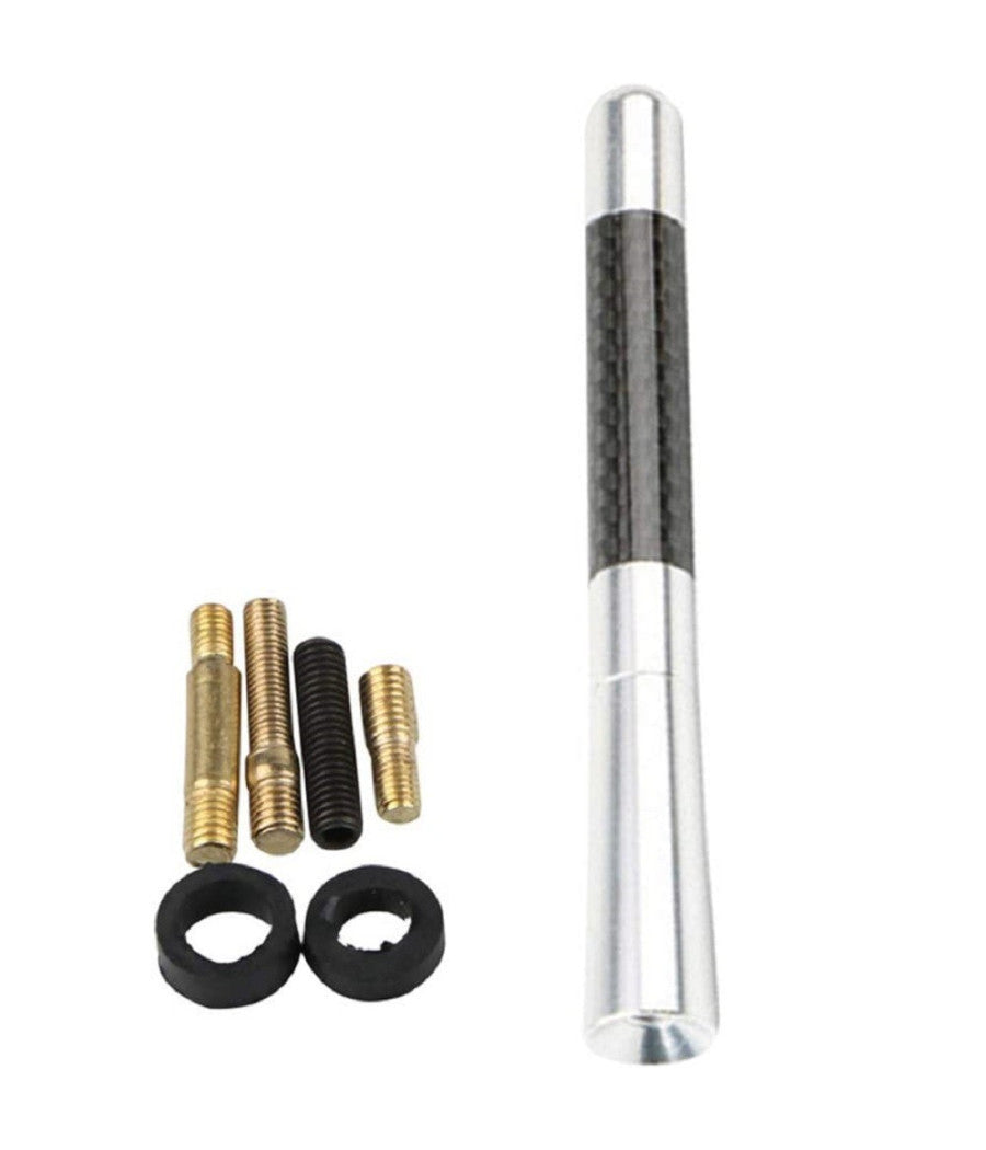 Antenna Sportiva Universale Per Auto 12 Cm Accessori Ricambio Autoradio Argento         