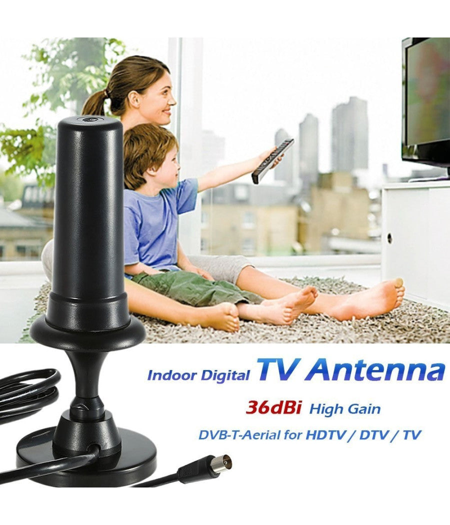 Antenna Tv Digitale 36dbi Ad Alto Guadagno Full Hd 1080p Vhf Dvb Connettore Iec         