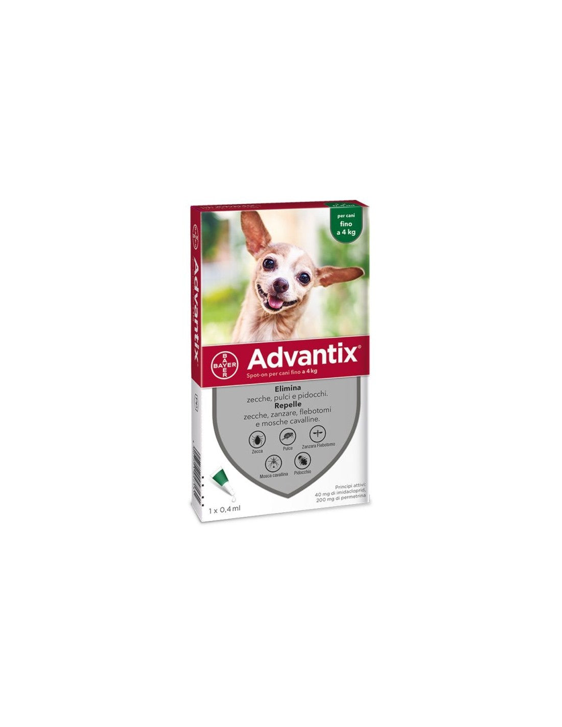 BAYER ADVANTIX SPOT ON 4 PIPETTE CANI  0- 4 KG