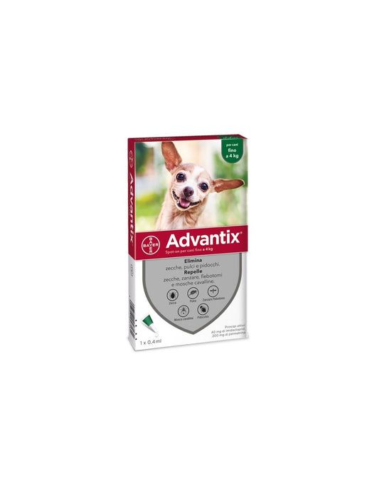 BAYER ADVANTIX SPOT ON 4 PIPETTE CANI  0- 4 KG