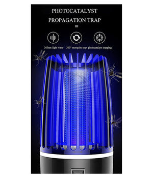 Antizanzare Elettrica Fotocatalitico 360° Portatile Luce Viola Alimentatore Usb         