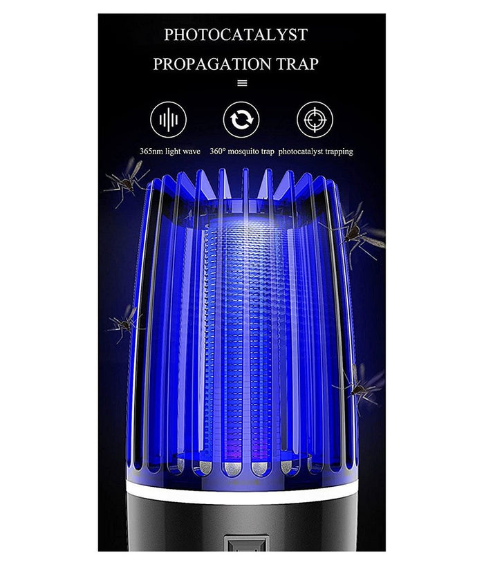 Antizanzare Elettrica Fotocatalitico 360° Portatile Luce Viola Alimentatore Usb         