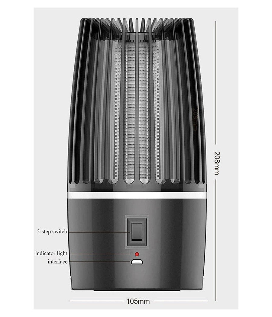 Antizanzare Elettrica Fotocatalitico 360° Portatile Luce Viola Alimentatore Usb         