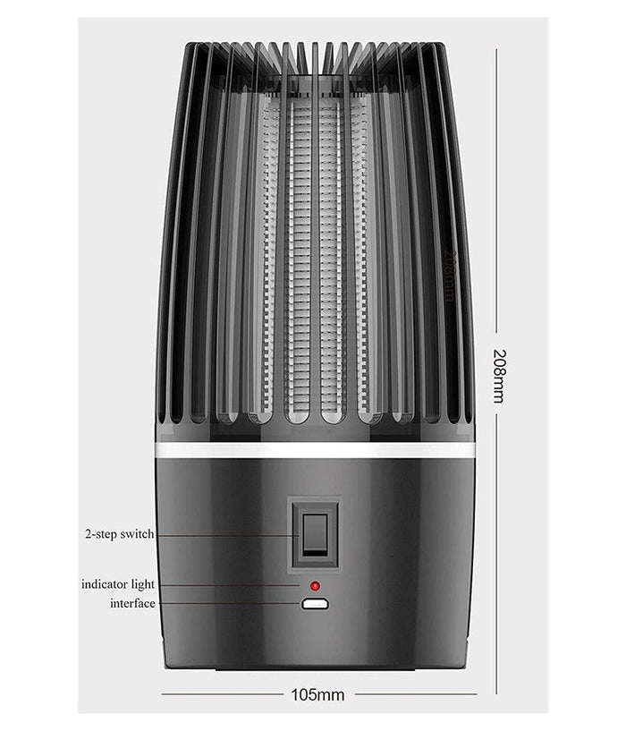 Antizanzare Elettrica Fotocatalitico 360° Portatile Luce Viola Alimentatore Usb         