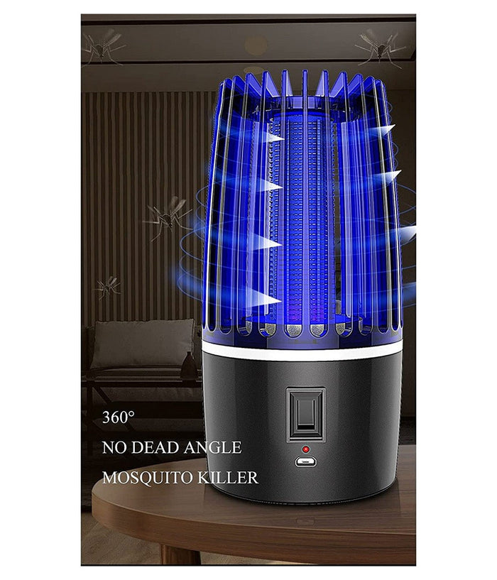 Antizanzare Elettrica Fotocatalitico 360° Portatile Luce Viola Alimentatore Usb         