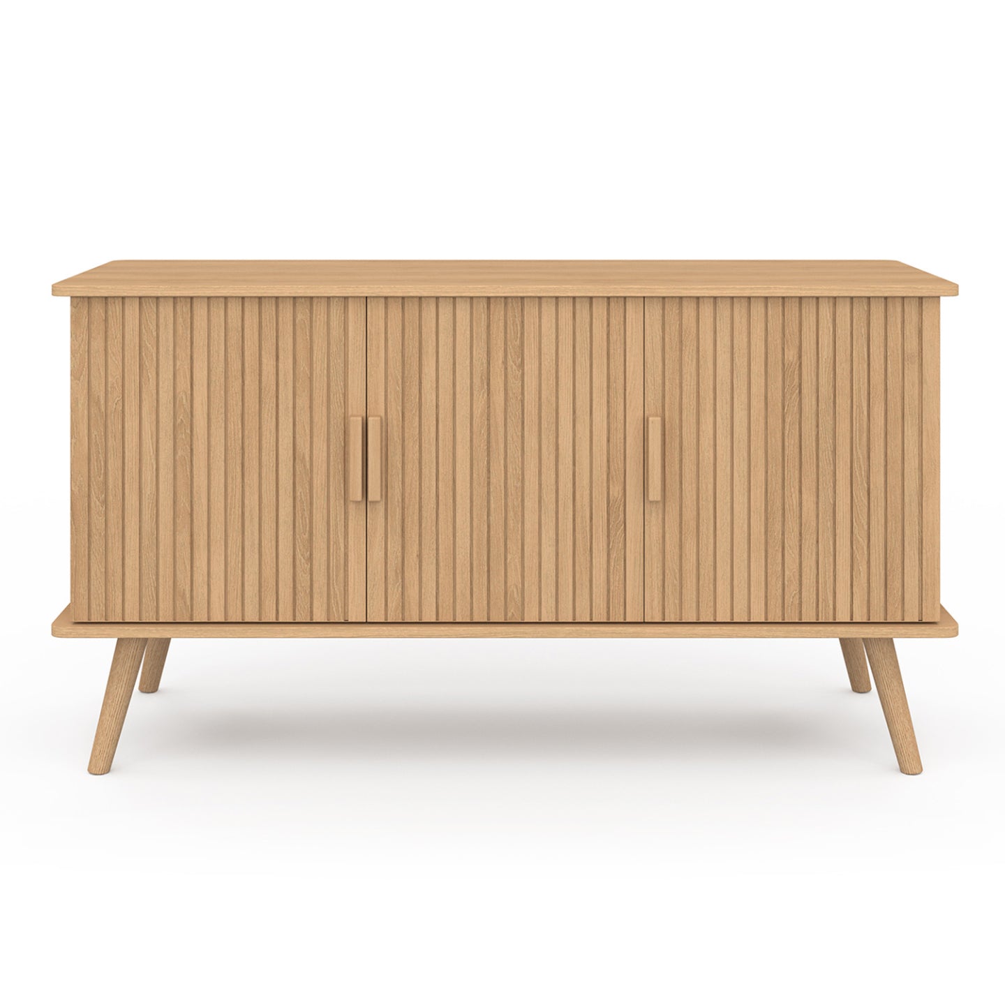 IDMarket - Aparador de 3 puertas JULIETTE efecto listones 110 cm