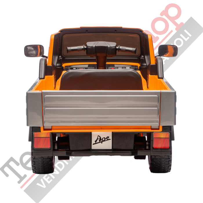 Triciclo Elettrico Piaggio Ape Car Per Bambini -Arancione