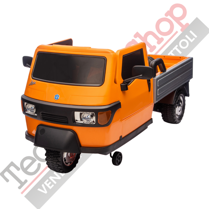 Triciclo Elettrico Piaggio Ape Car Per Bambini -Arancione