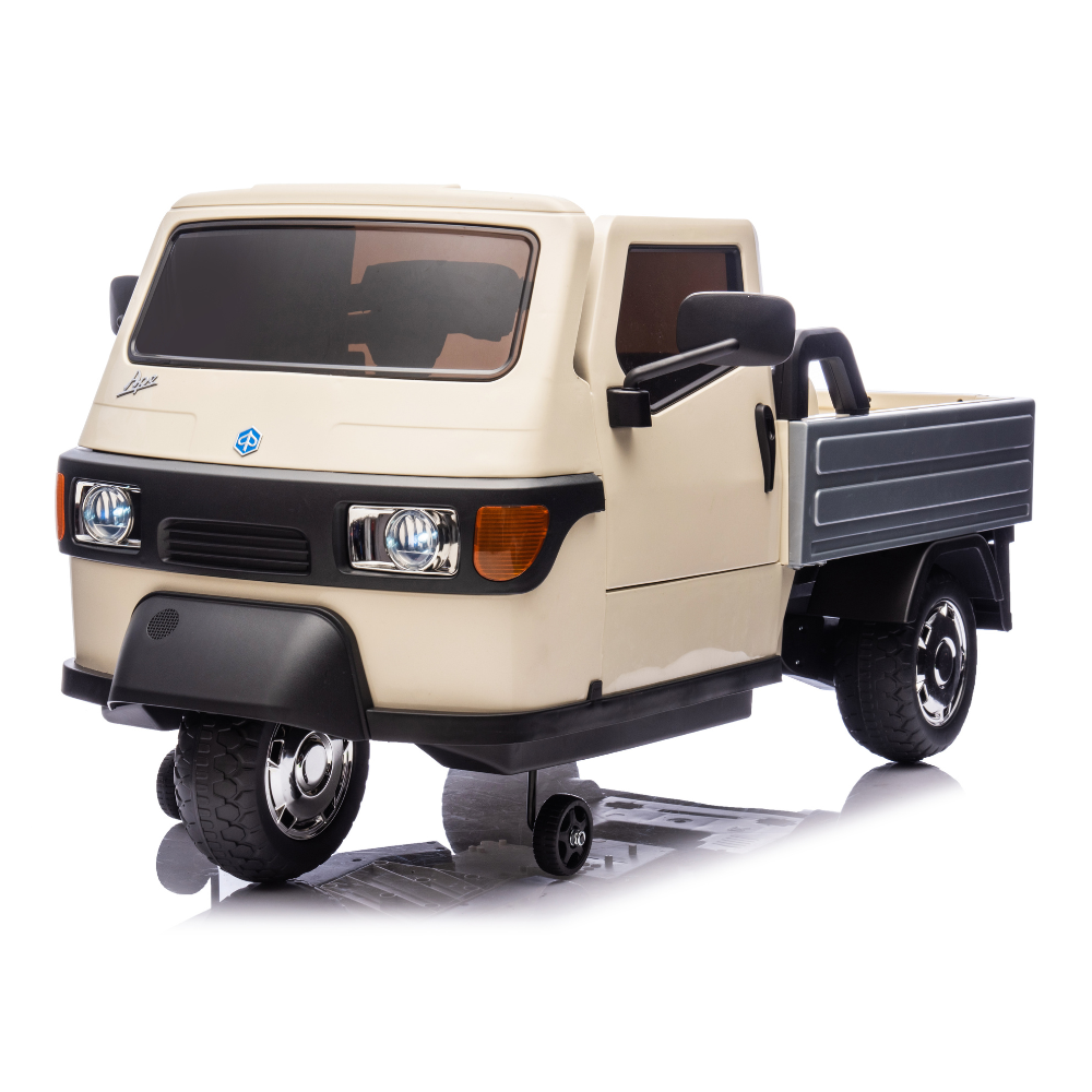 Triciclo Elettrico Piaggio Ape Car Per Bambini -Beige