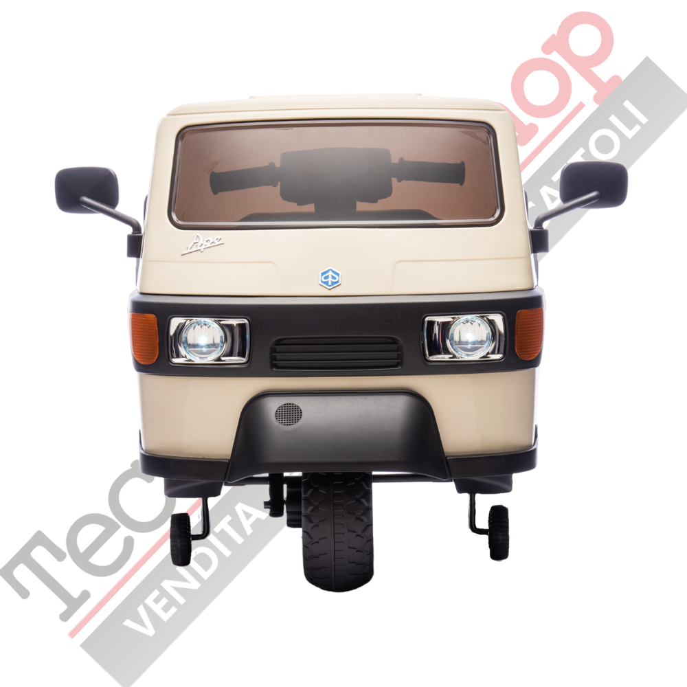 Triciclo Elettrico Piaggio Ape Car Per Bambini -Beige