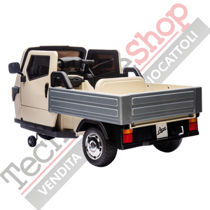 Triciclo Elettrico Piaggio Ape Car Per Bambini -Beige