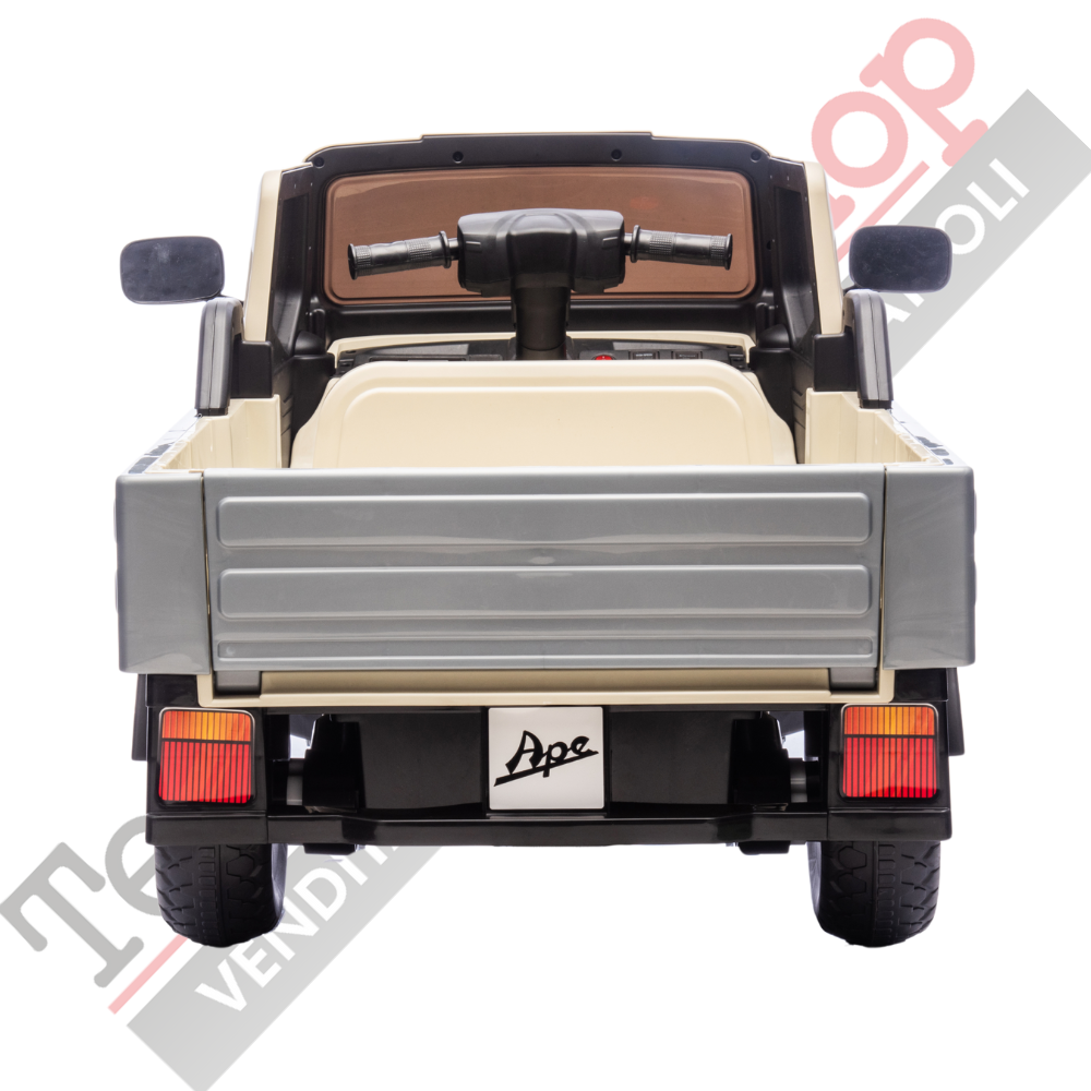 Triciclo Elettrico Piaggio Ape Car Per Bambini -Beige