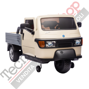 Triciclo Elettrico Piaggio Ape Car Per Bambini -Beige