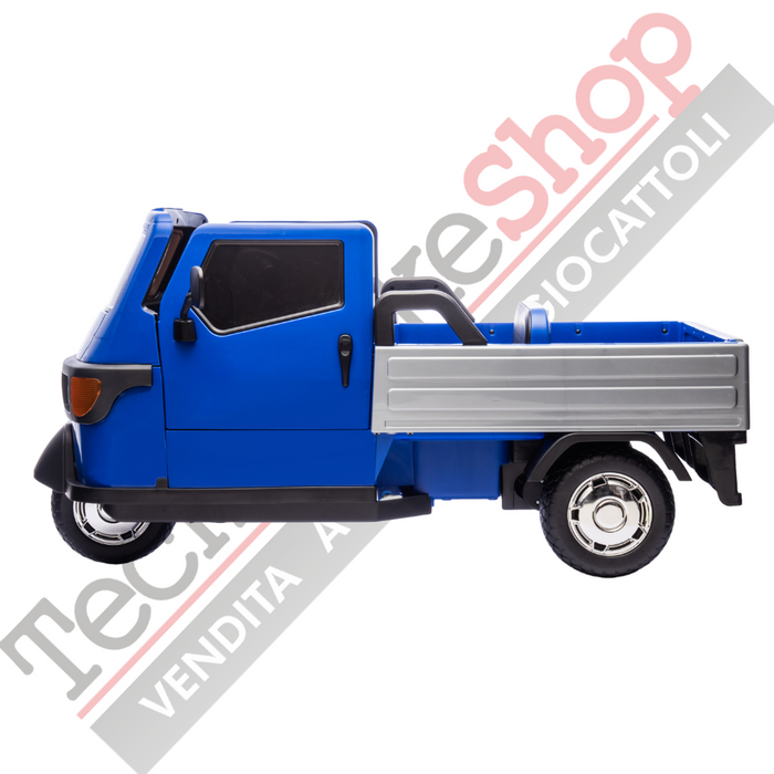 Triciclo Elettrico Piaggio Ape Car Per Bambini -Blu