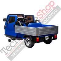 Triciclo Elettrico Piaggio Ape Car Per Bambini -Blu