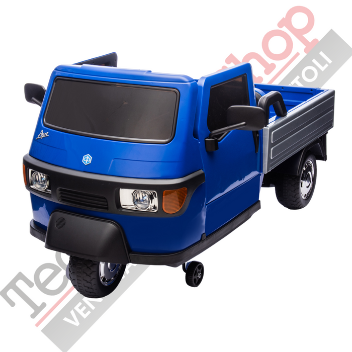 Triciclo Elettrico Piaggio Ape Car Per Bambini -Blu
