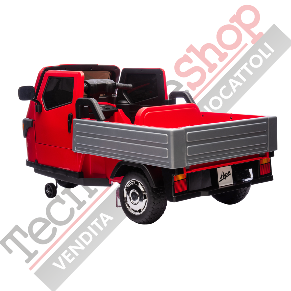 Triciclo Elettrico Piaggio Ape Car Per Bambini -Rosso