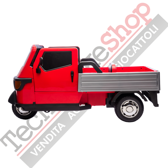 Triciclo Elettrico Piaggio Ape Car Per Bambini -Rosso