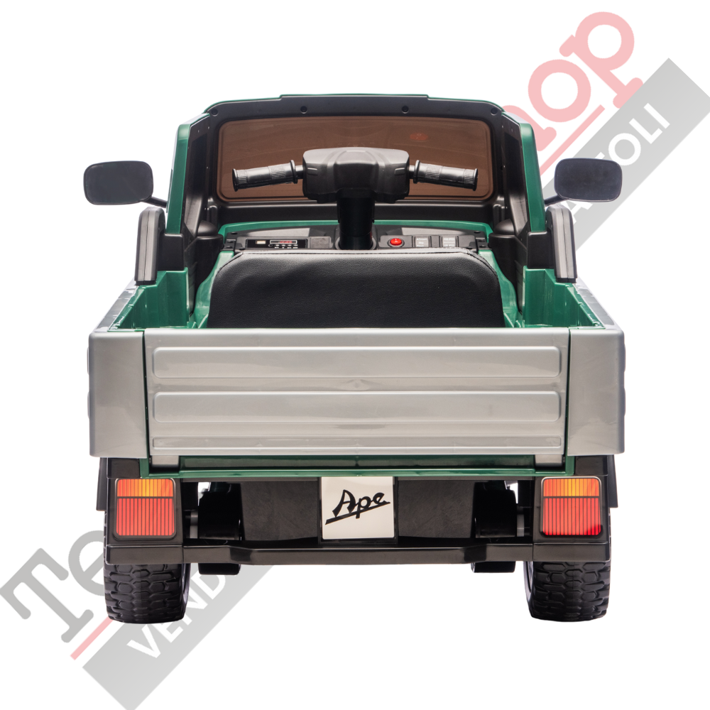 Triciclo Elettrico Piaggio Ape Car Per Bambini -Verde