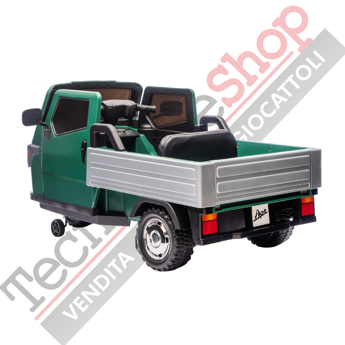 Triciclo Elettrico Piaggio Ape Car Per Bambini -Verde
