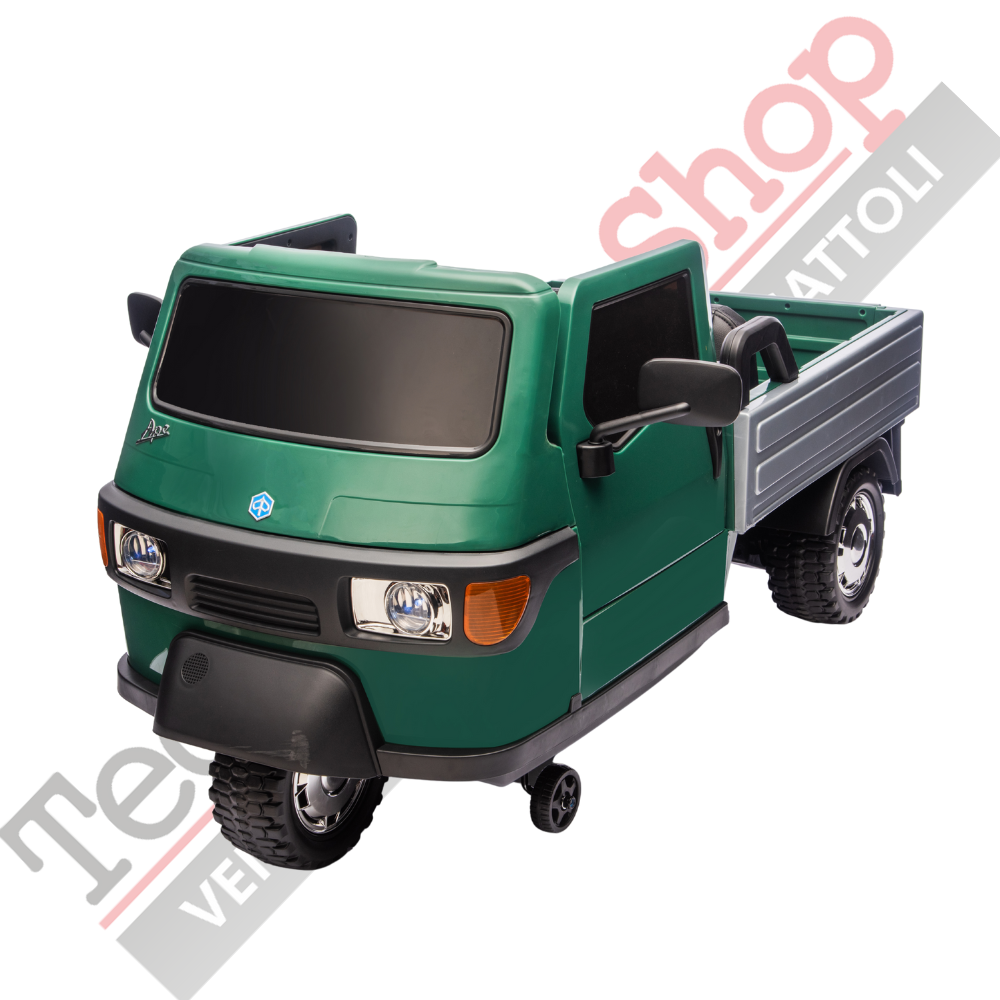 Triciclo Elettrico Piaggio Ape Car Per Bambini -Verde