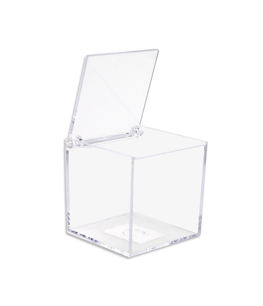 12 Scatoline Scatole Cubo Plexiglass 8x8cm Trasparente Porta Confetti Bomboniera         