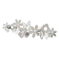 appendi abiti a muro dal design originale sfarfalle Avorio in Ferro e legno per i pomelli 78x27cmh