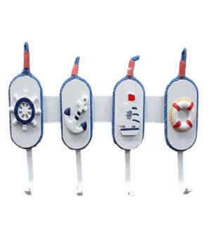 Appendiabiti 4 Appendini Parete Legno Decorazione Arredamento Marina         