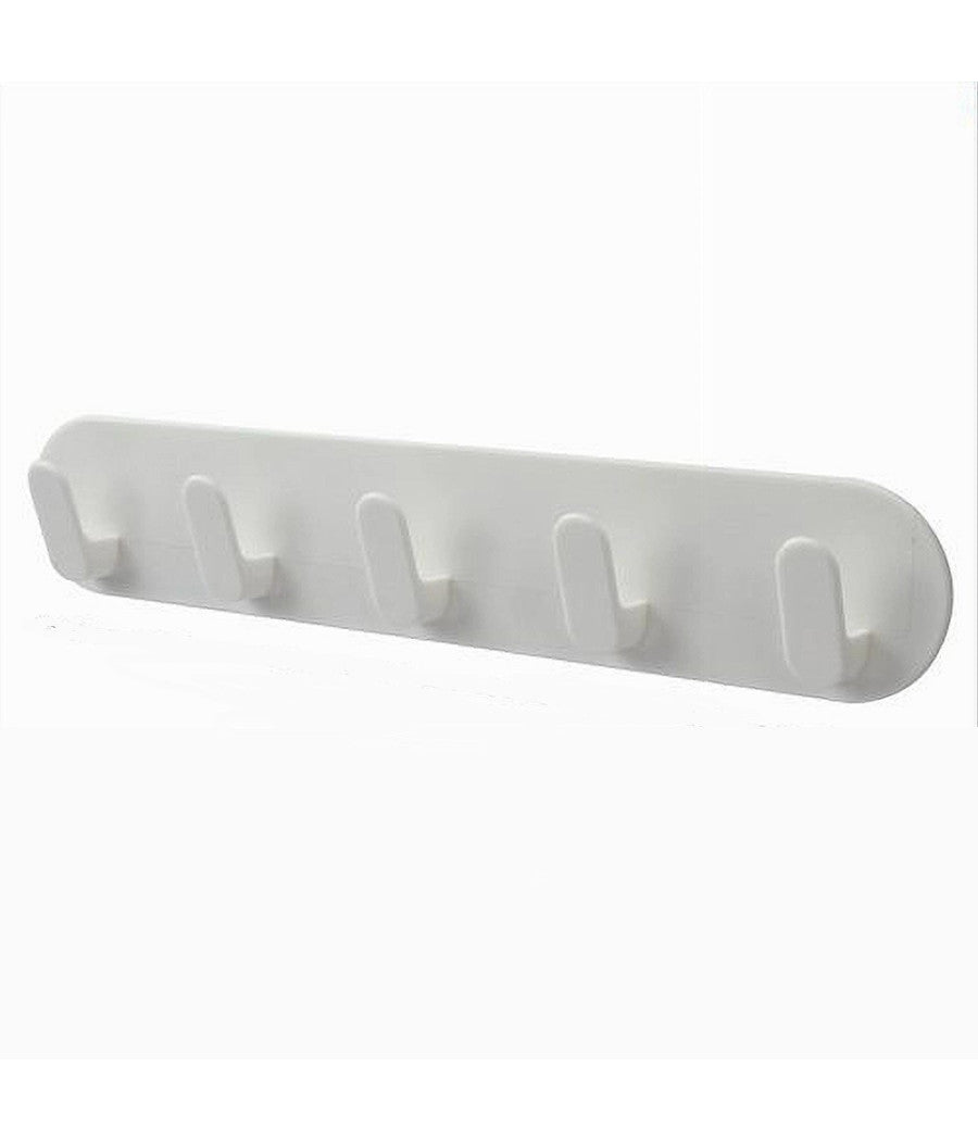 Appendiabiti 5 Ganci Posti Adesivo A Parete Casa Cucina Bagno Attaccapanni 79340         