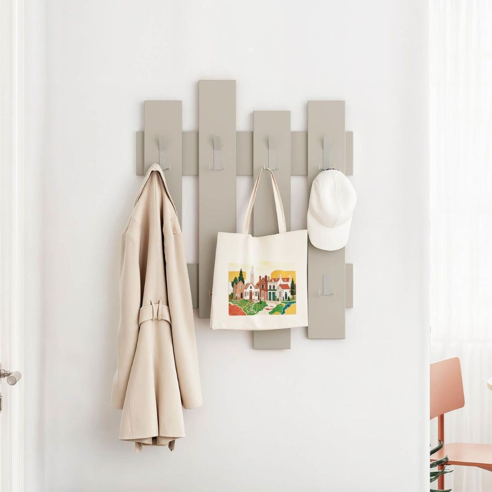 Appendiabiti a muro Wave 8 ganci colore cashmere