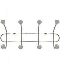 Appendiabiti A Parete Muro Appendini 8 Ganci 4+4 In Metallo Con Fiori Cristallo         