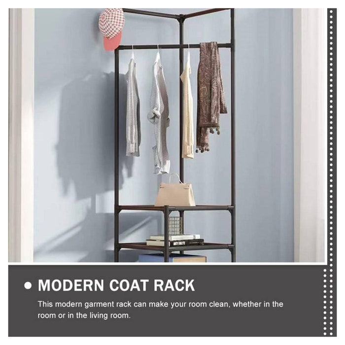 Trade Shop - Appendiabiti Ad Angolo In Metallo Armadio Organizer Abbigliamento Retrò Espositore -