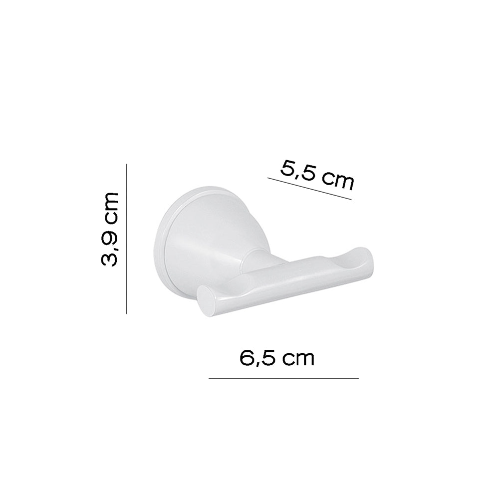 Appendiabiti a doppio gancio Gedy in acciaio bianco | Genziana