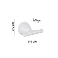 Appendiabiti a doppio gancio Gedy in acciaio bianco | Genziana