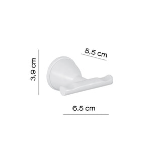 Appendiabiti a doppio gancio Gedy in acciaio bianco | Genziana