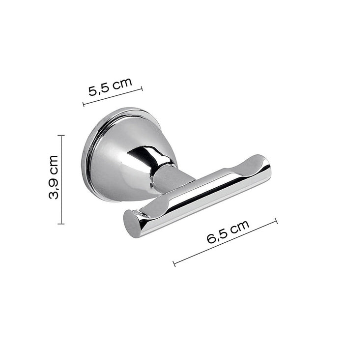 Appendiabiti a doppio gancio Gedy in acciaio cromato | Genziana