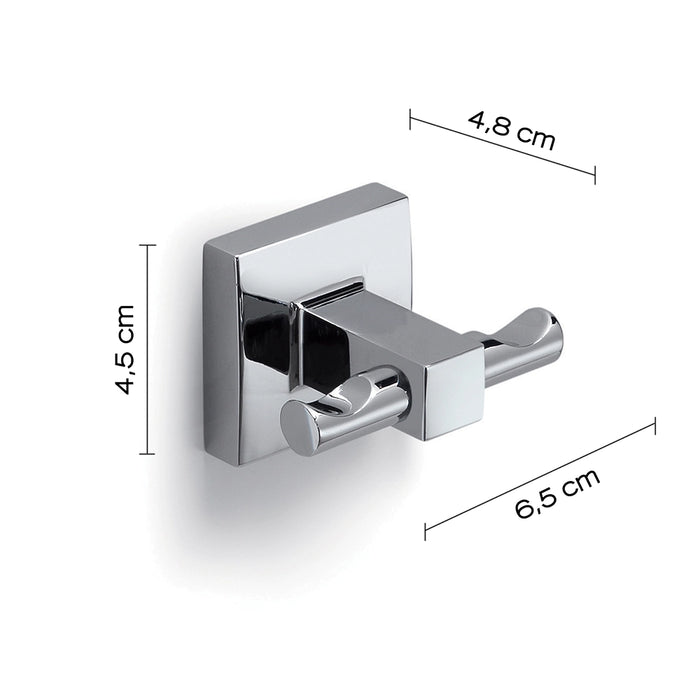 Appendiabiti a doppio gancio Gedy in acciaio cromato | Olimpo
