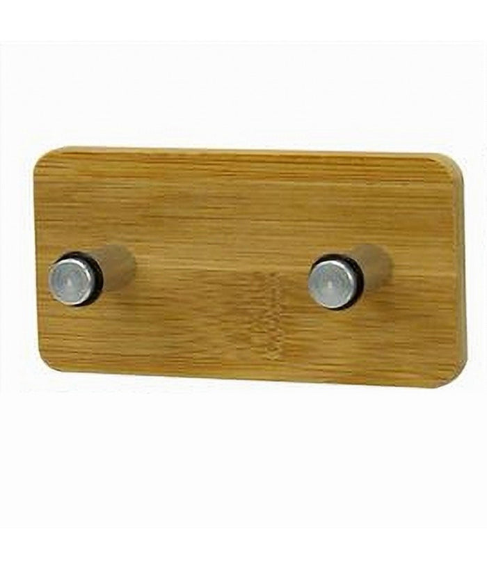 Appendiabiti Appendino Parete Metallo Legno 2 Posti Ganci Giacche Vestiti 79545         