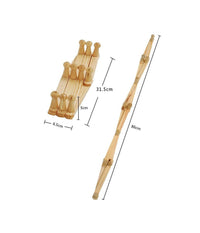 Appendiabiti Appendipanni Da Parete Legno 10 Posti A Fisarmonica Estensibile         