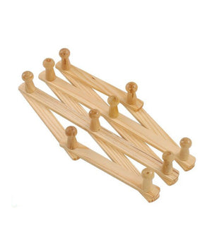 Appendiabiti Appendipanni Da Parete Legno 10 Posti A Fisarmonica Estensibile         