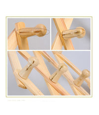 Appendiabiti Appendipanni Da Parete Legno 10 Posti A Fisarmonica Estensibile         