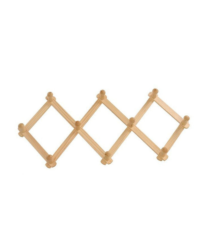 Appendiabiti Appendipanni Da Parete Legno 10 Posti A Fisarmonica Estensibile         