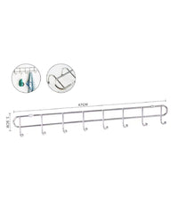 Appendiabiti Attaccapanni A Parete A 8 Posti Ganci 47x3,5cm Bagno Cucina 58025         