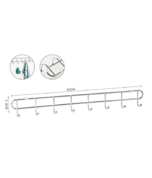 Appendiabiti Attaccapanni A Parete A 8 Posti Ganci 47x3,5cm Bagno Cucina 58025         