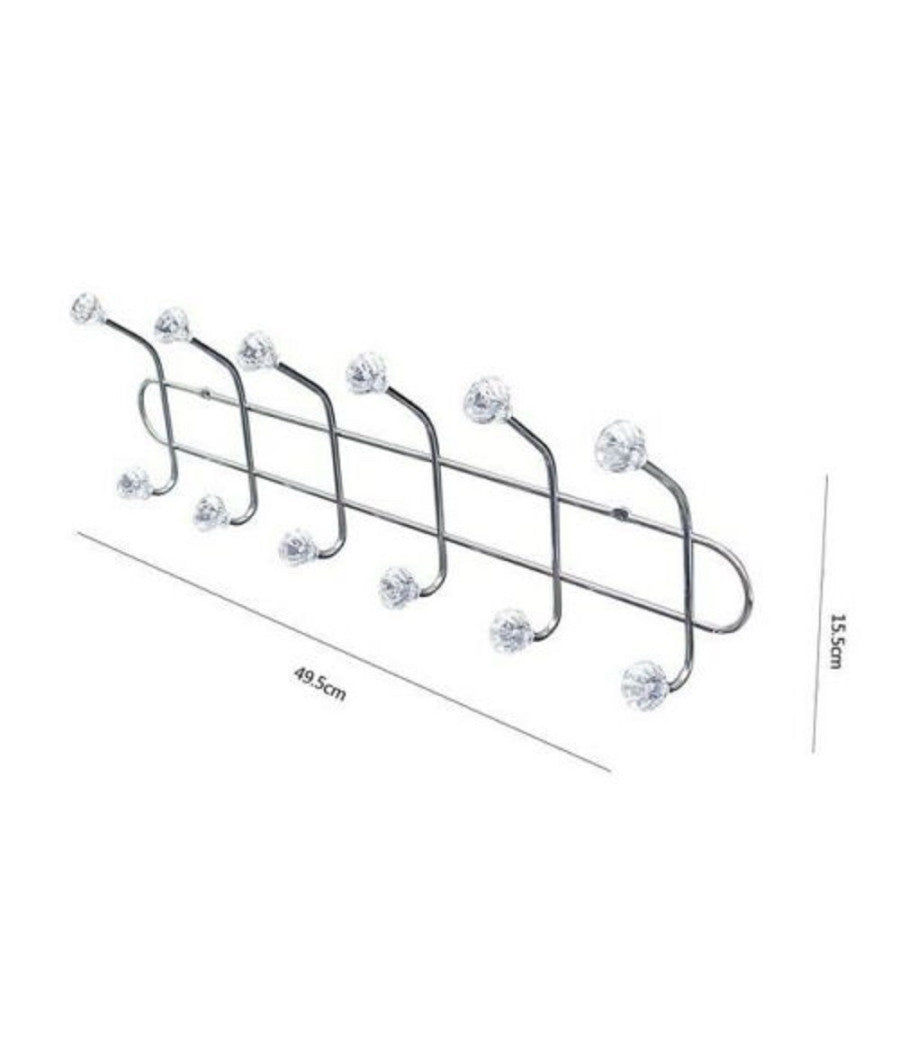 Appendiabiti Attaccapanni Da Porta 12 Ganci Pomelli Crystal Gancio Dietro Porta         