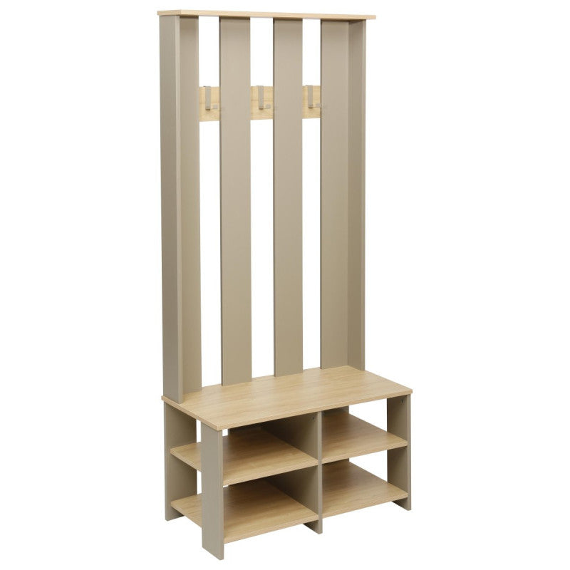 Appendiabiti Baez 80x40x175 5cm Naturale E Tortora