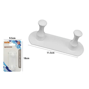 Trade Shop - Appendiabiti Con 2 Ganci Bianco Per Accappatoio Bagno Cucina Casa Da Parete 59756         