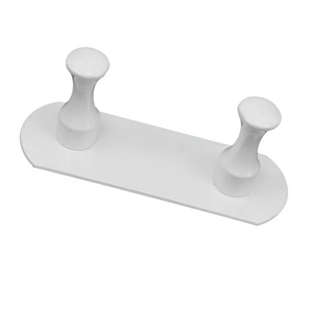 Trade Shop - Appendiabiti Con 2 Ganci Bianco Per Accappatoio Bagno Cucina Casa Da Parete 59756         