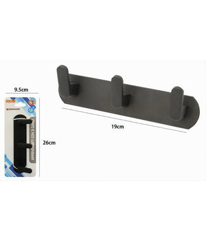 Appendiabiti Con 3 Ganci Appendino Portasciugamano Bagno Casa Cucina Nero 59737         
